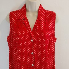 Vintage St Michaels Dress Womens UK 12 Red White Spots 