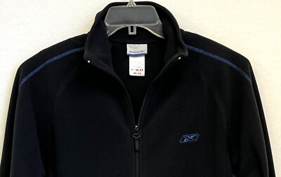 Reebok Full Zip Fleece Jacket Men's Small Black RN69421 Excellent+