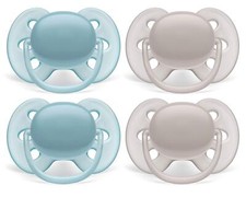 Philips Avent Ultra Soft Pacifier 4 Pack FlexiFit Silicone for Babies 0-6 Months