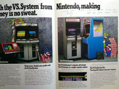 VS System Arcade FLYER Foldout Brochure Donkey Kong Conversion 1984 Retro  