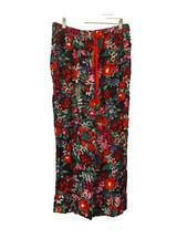Anthropologie women's floral flowing wide leg pants M