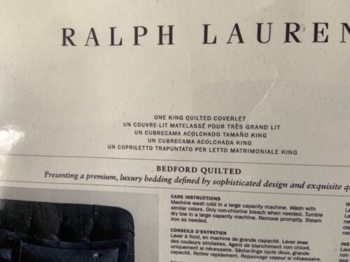 Ralph Lauren Bedford King Coverlet Navy Sapphire Blue quilt NEW $430 - Picture 17 of 24