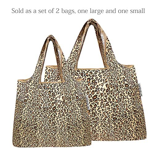 Faltbare Tragetasche Nylon groß & klein 2er Set, Leopardendruck - Bild 4 von 6