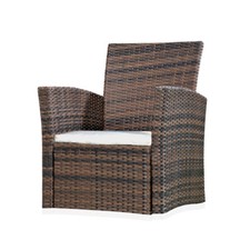 Poltrona da giardino relax in polyrattan marrone arredo giardino balcone seduta