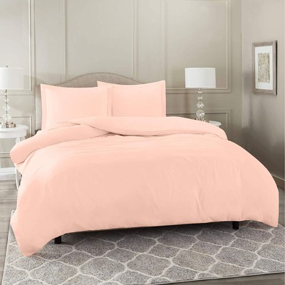 California King Size Light Pastel Orange Peach Color Duvet Cover