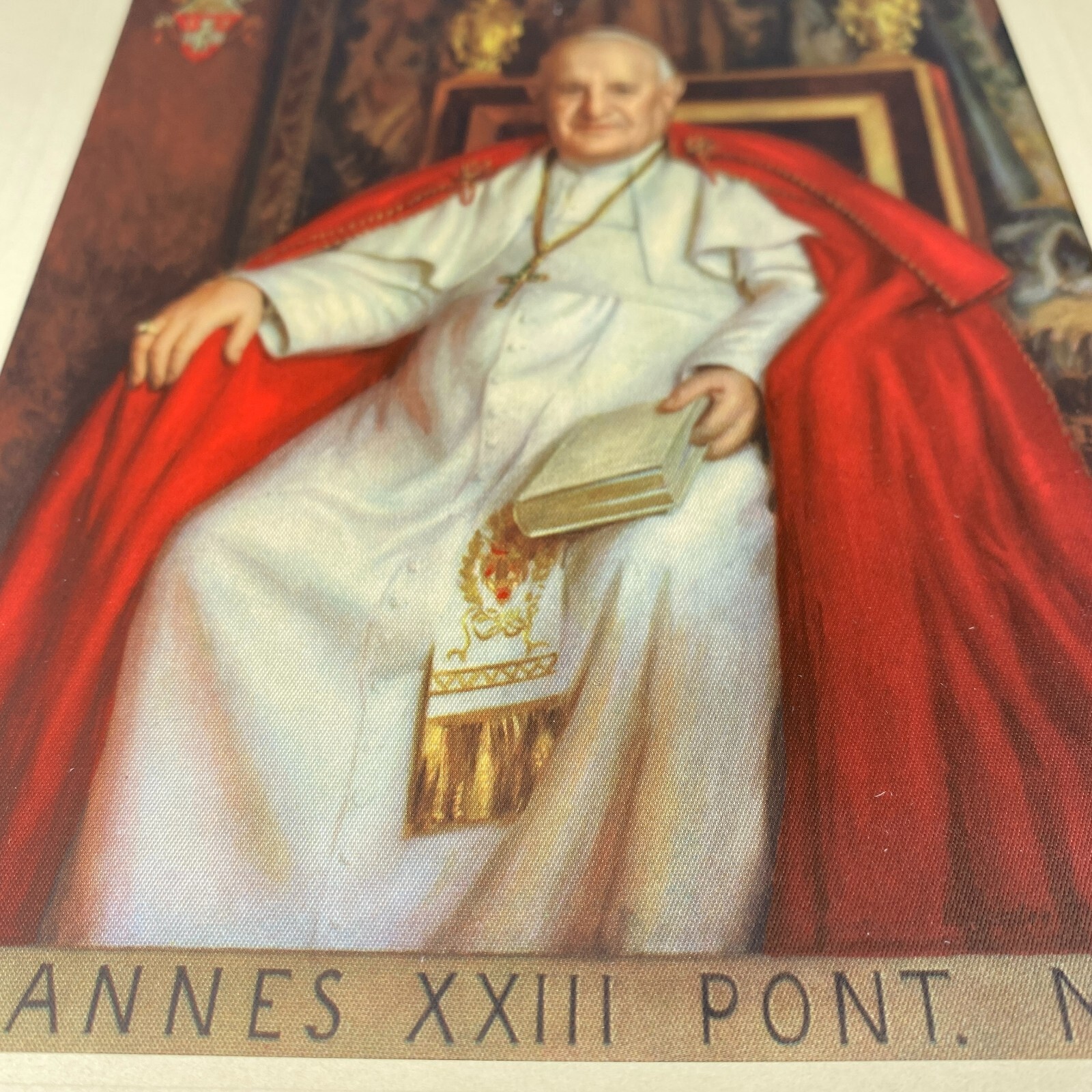 Vintage Pope John XXIII Paper Card on Silk Souvenir Vatican Catholic Ephemera eBay