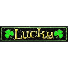 Lucky with Clovers Novelty Metal Street Sign Plaque for Home Door Garage Wall