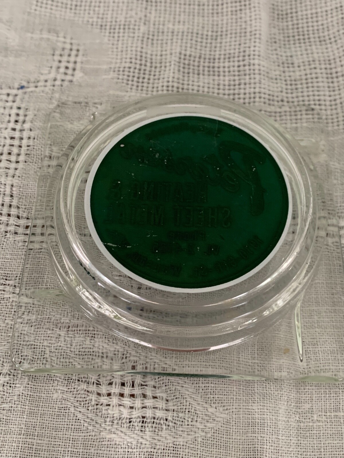 NOS New Glass Advertising Ashtray Ash Tray Petersen Heating & Sheet Metal Wi.