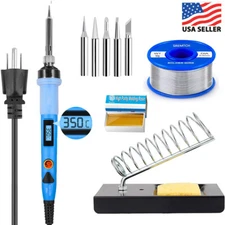 Soldering Iron Gun Kit 80W Flux Paste Solder Wire Station Welding Tools Digital