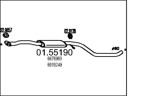 SILENCIEUX INTERMéDIAIRE FORD ESCORT V 1.8 TD,ESCORT V TURNIER 1.8 TD - Photo 2/2