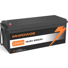 12V 200Ah Lithium LiFePO4 Deep Cycle Battery for RV Solar Emergency Backup Power