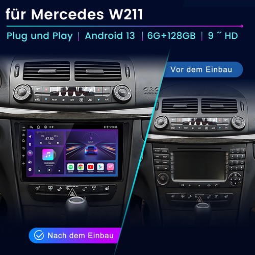 Für Mercedes Benz E-Klasse W219 W211 GPS Nav 9'' Android 13 Autoradio BT Carplay - Bild 2 von 14