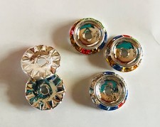 10 Swarovski Rondelle Button 16mm Silver/Mix Color CM1606