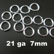 Solid Sterling Silver Open Jump Rings 21 gauge 7mm 20pcs 925 Italy