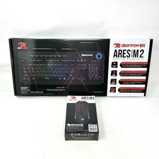 iBuyPower Ares M2 RGB Gaming Keyboard And Mouse Set Black with Lights OPEN BOX