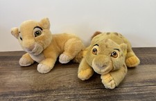 Vintage Disneyland 11" Simba  Nala Cubs Lion King Plush Stuffed Animal Lot