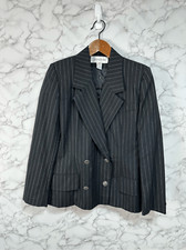 Jones New York Women  s Blazer Suit sz 6 Worsted Wool Black F376