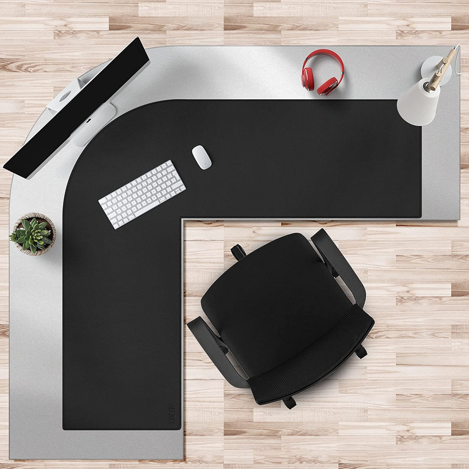L Shaped Desk Pad PU Leather Computer Corner Desk Mat 59 Gaming Mouse