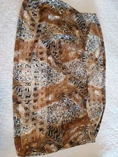 Animal Print Sheer Infinity Scarf Geometric 13 wide by 28 laying flat Sheer NICE