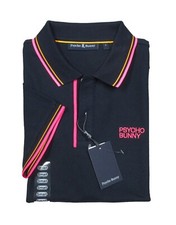 Psycho Bunny Men's Navy Wasterlo Logo Pique Short Sleeve Polo Shirt
