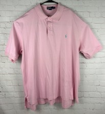 Polo Ralph Lauren Short Sleeve Solid Pink Polo Shirt Men  s Size 2XB 2XL Big