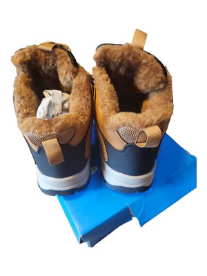 Lamincoa Khaki Snow Hiking Boots for Women Warm Faux-fur 