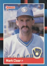 FREE SHIPPING-MINT-1988 Donruss Mark Clear #372 BREWERS PLUS BONUS CARDS