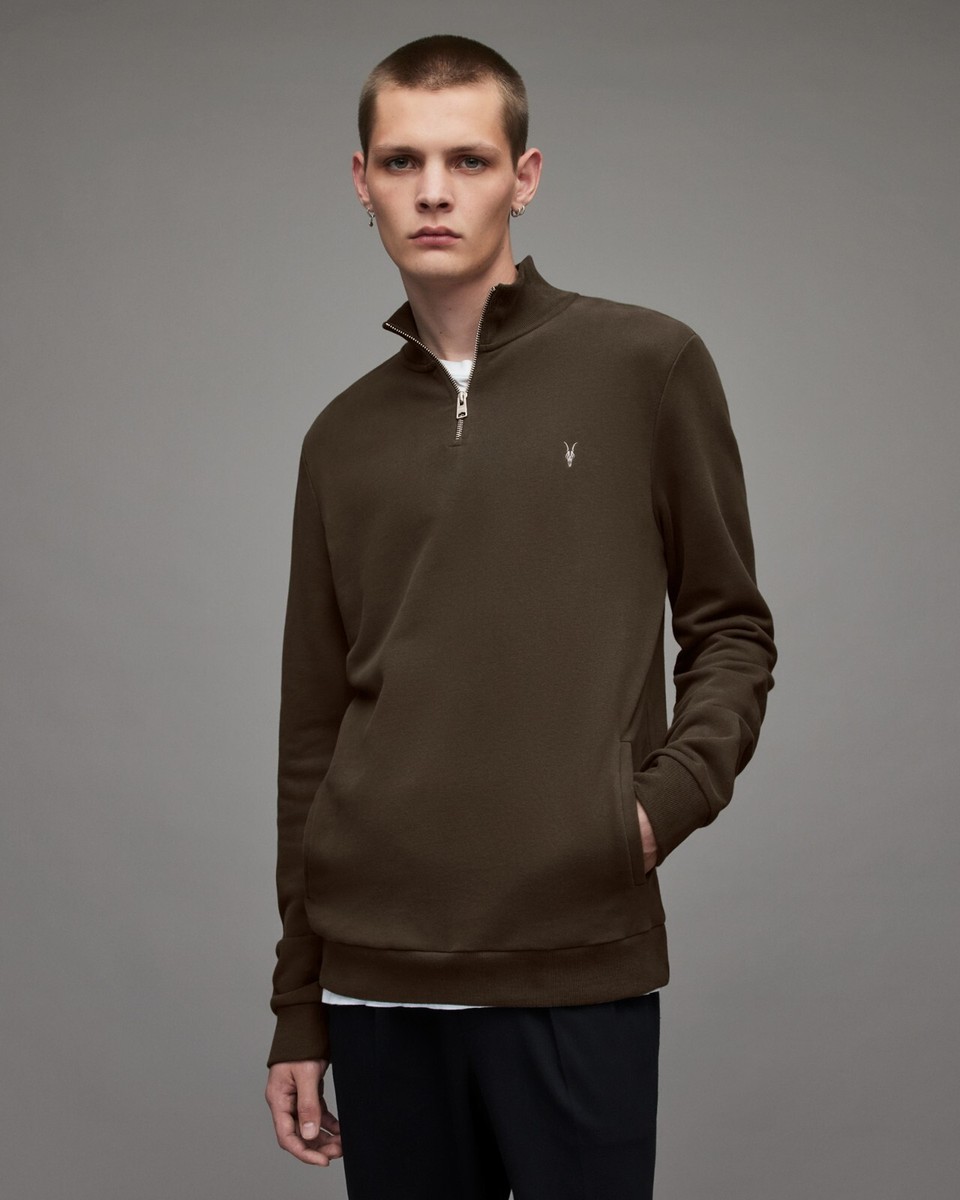 ALLSAINTS Raven Half Zip Funnel Neck Sweatshirt | eBay