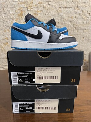 NEW Nike Air Jordan Low SE Black/Laser Blue GS (CT1564-004) Kids Size  4Y/5Y