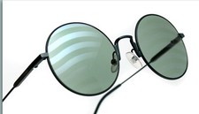 FENDI Art Deco ROUND SUNGLASSES w/ FENDI Case, Certificate Of Authenticity