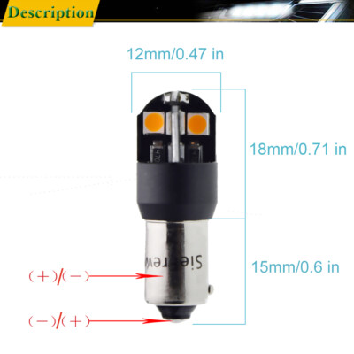 2x BAY9S H21W Car LED Bulb Amber Auto Front Turn Sgnal ndcator Lght 12V DC | eBay
