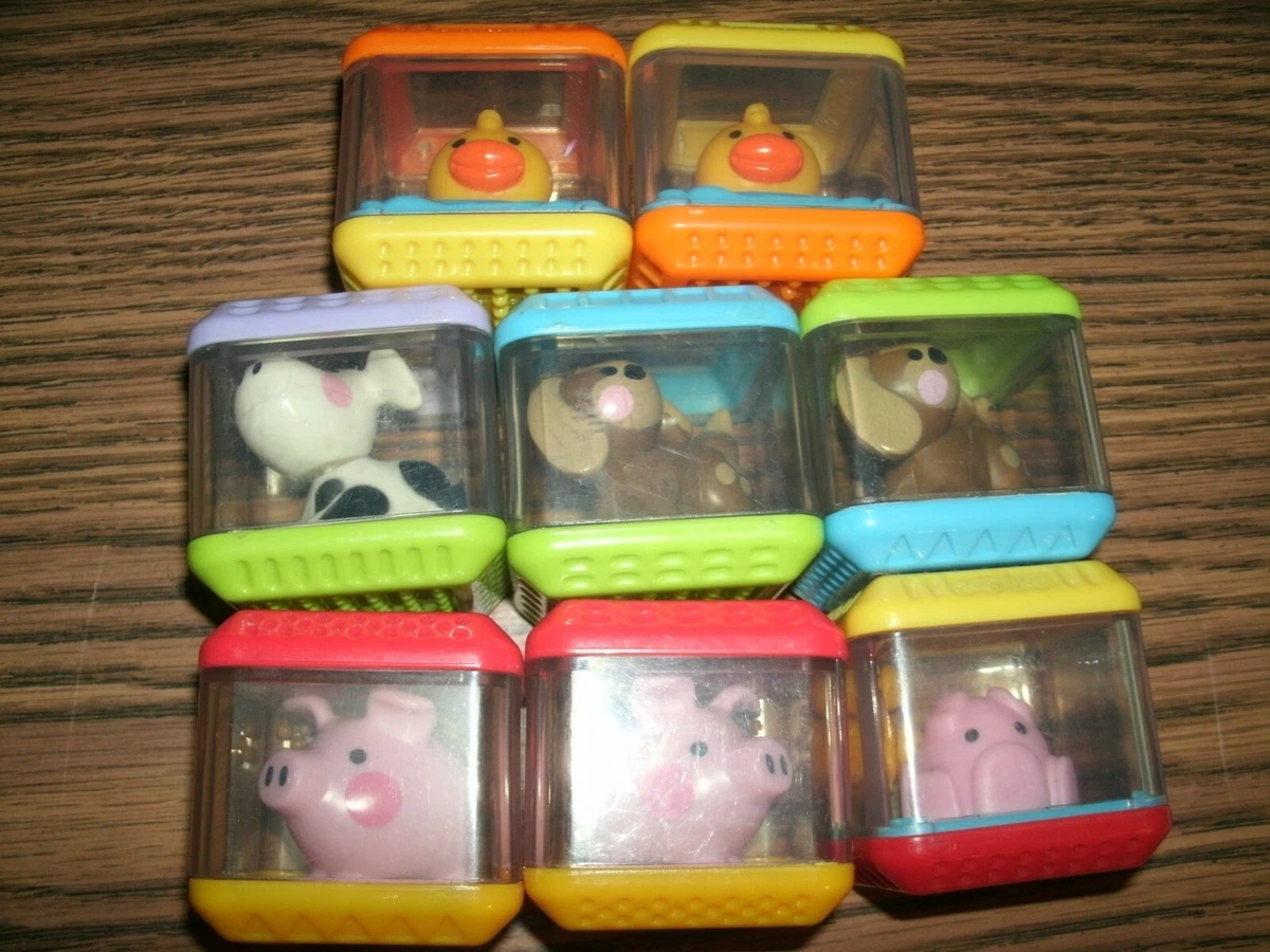 Lot of 8 Fisher Price Peek a Boo Blocks Sensory educational Lot