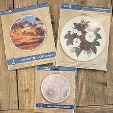 Lot of 3 Leisure Arts Cross Stitch Embroidery Kits - NEW