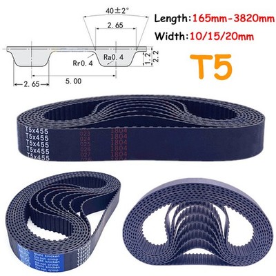 T5 5mm Pitch 10/15/20mm Width Closed Loop Synchronous Timing Belt for Pulley CNC