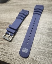 Blue Seiko 22mm Rubber Dive Watch Strap Diver Band Polyurethane Urethane 22 Mm