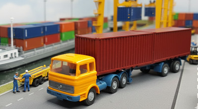 Wiking Mercedes MB 2223 Container-Sattelzug neutral OHNE UFSCH 1976-77