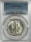 1943 Walking Liberty Half Dollar, MS 63 PCGS, NR.