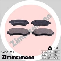 Zimmermann Bremsbelagsatz Scheibenbremse 24632.170.1 FüR Nissan Qashqai Trail 1