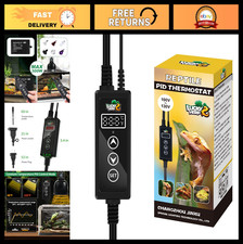 Reptile Dimming Thermostat PID Heat Lamp Controller, LED Digital Screen, Memory