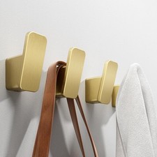 4-Pack Brushed Gold Towel Hook for Bathroom,Robe Coat Hook,Heavy Duty Wall Hooks