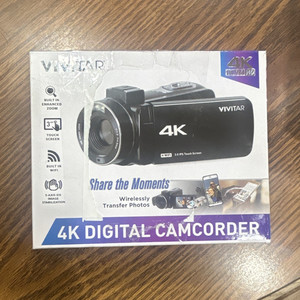 Vivitar 4K UHD Digital Camcorder 3.0" Touchscreen Wi-Fi SD Black