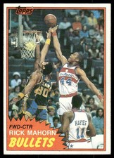 1981-82 Topps Rick Mahorn Rookie #E98 Washington Bullets