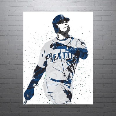 Ken Griffey Jr Seattle Mariners Wall Art Baseball Poster Man Cave Decor Gift