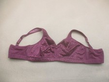 44B Breezies Womens Purple Unlined Wireless Back Closure Minimizer Bra 11A