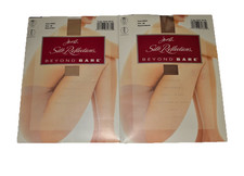 VTG Hanes Silk Reflections Beyond Bare Pantyhose AB Nude Tanga Sandalfoot 2 Pack