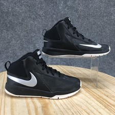 Nike Basketball Shoes Youth 5Y Team Hustle D 7 Sneakers Black Silver High Top