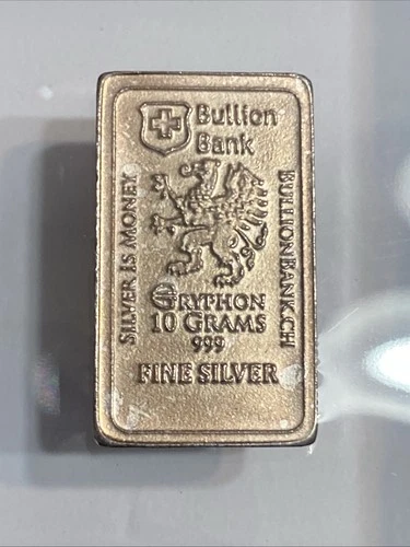 Bullion Bank 10 Gram Silver Bar .999 Fine Silver!