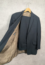 Dolce & Gabbana Anzug Herren 44 Navy Wolle Sakko Hose W36 L31 2 Teiler Smart