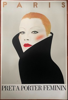 Plakat PARIS PRET A PORTER FEMININ Mode RAZZIA 60x90 CM 1982