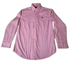 RALPH LAUREN Boys 16 Button Down Oxford Shirt Signature Emblem Crest Prep Pink